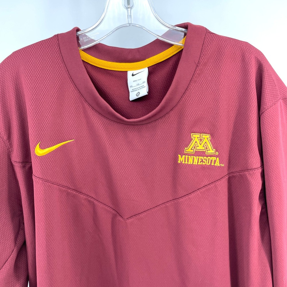 Nike Dri Fit Minnesota Golden Gophers Maroon Long Sleeve Pullover Mens XXL Shirt - Picture 7 of 10